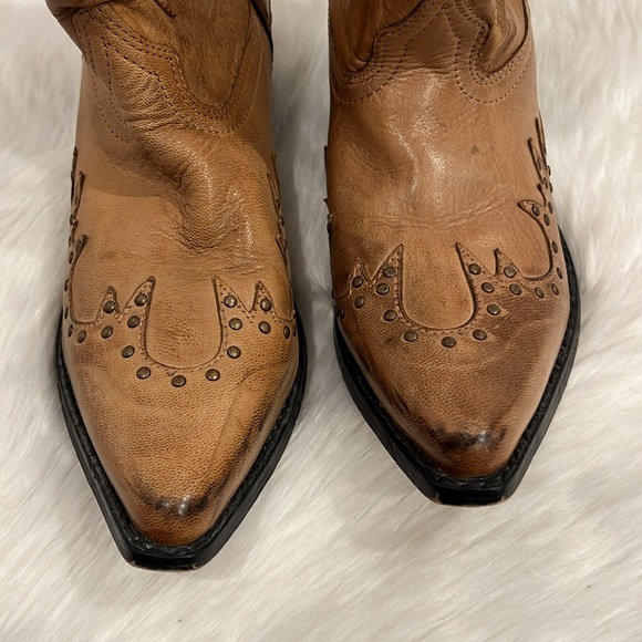 Smoky Mountain Willow Leather Boot with Studs Beige Western Cowboy Women SZ 7.5 - Picture 3 of 11